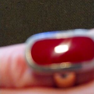 Thick sterling vintage carnelian ring size 6 1/2